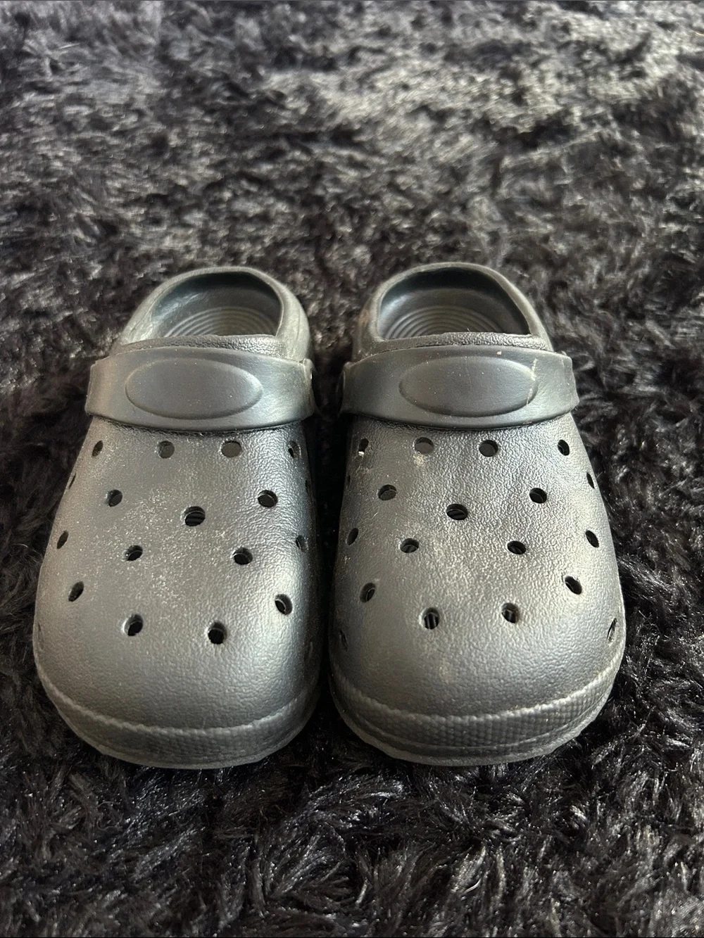 Kids Black Foam Clog Sandals with Heel Strap